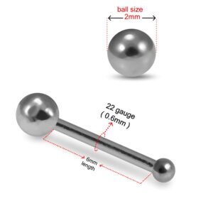 Pack of 5 Pieces Plain Ball Top 22 Gauge 925 Sterling Silver Ball End Nose Stud