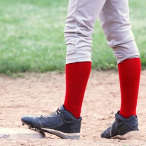 TCK Prosport Performance Tube Socks (Red, Large)