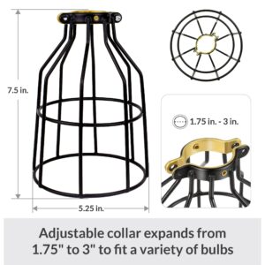 Newhouse Lighting WLG1B-4 Cage for Pendant, Lamp Holder, Ceiling Fan Light Bulb Covers Vintage Open Style Industrial Grade Adjustable, 4 Count (Pack of 1), Black