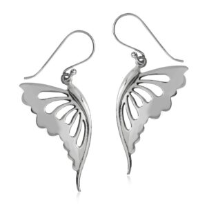 silvershake 925 sterling silver butterfly wing dangle earrings