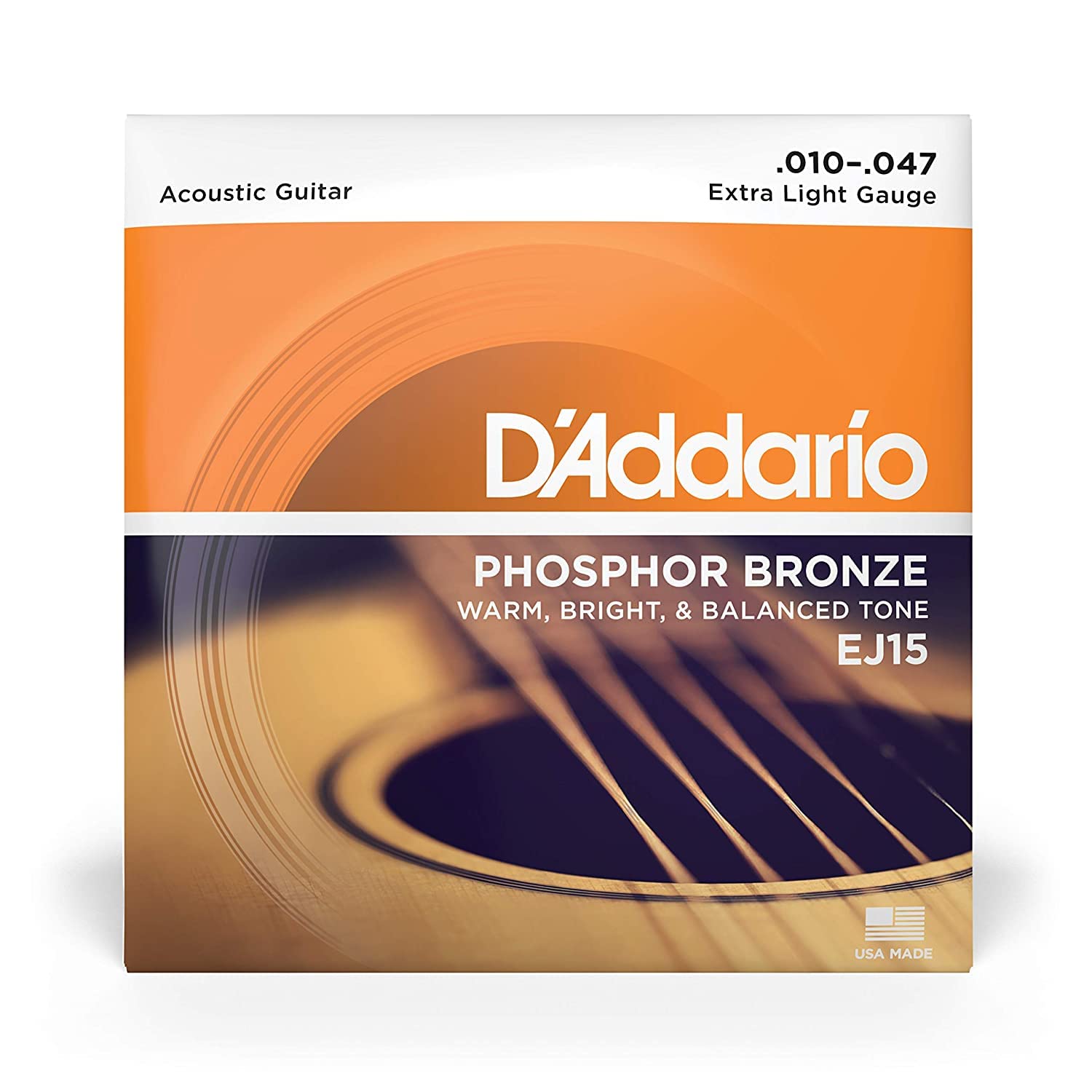 D'Addario Phosphor Bronze Acoustic Guitar Strings - Extra Light | EJ15