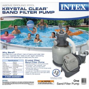 Intex Krystal Clear Sand Filter Pump for Above Ground Pools, 12-inch, 110-120V with GFCI