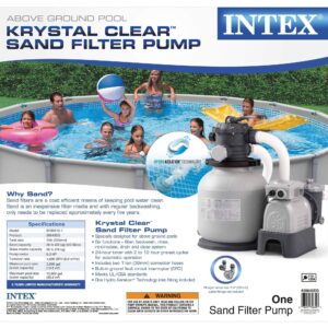 Intex Krystal Clear Sand Filter Pump for Above Ground Pools, 12-inch, 110-120V with GFCI