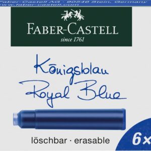 Faber Castell 185506 Standard Ink Cartridge - Blue (Pack of 6)