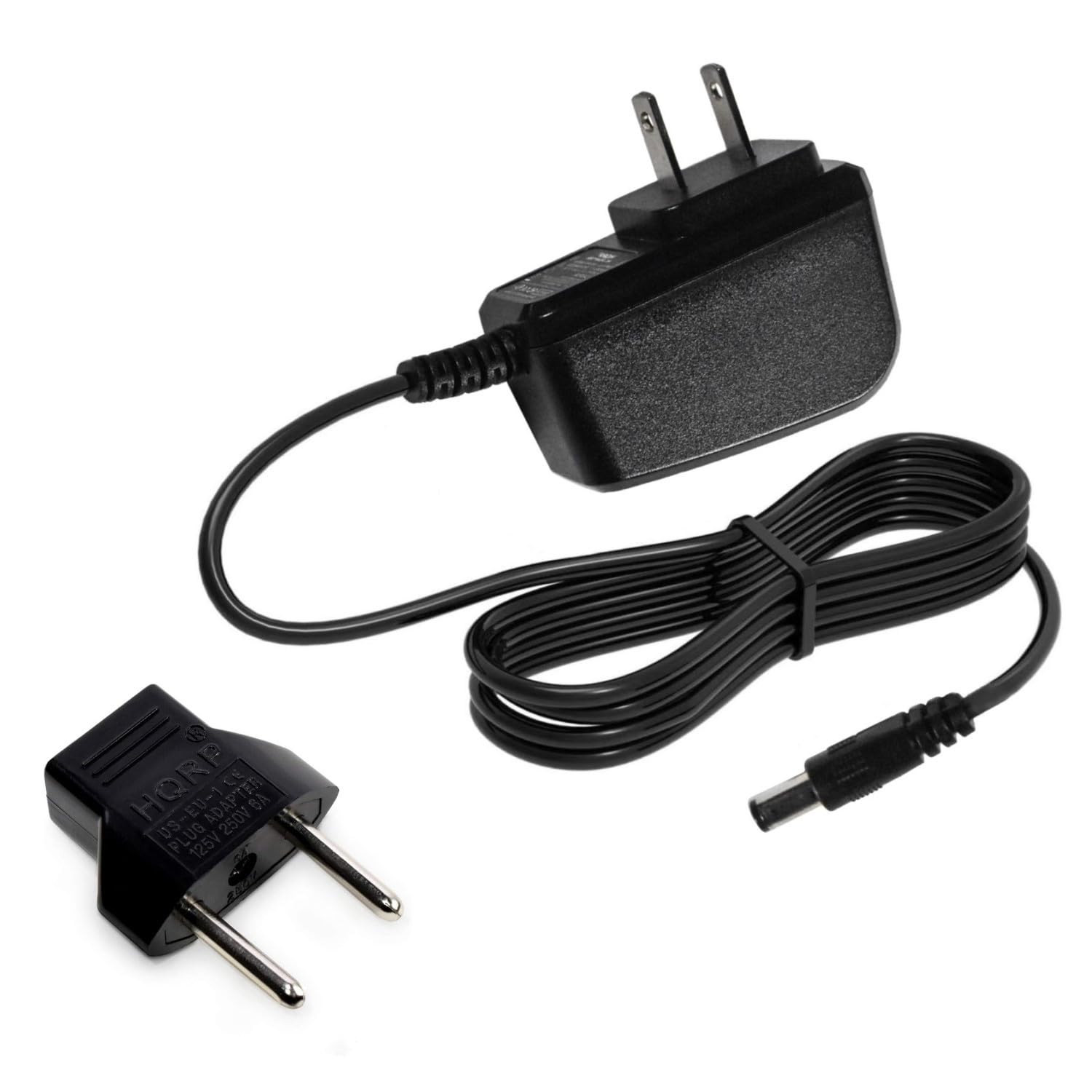 HQRP 9V AC Adapter / 9-Volt Adaptor for Jim Dunlop Kirk Hammett Signature Cry Baby Wah Wah KH95 / Slash Cry Baby Classic Wah Wah SC95 Guitar Effects Pedals, Power Supply Cord + Euro Plug Adapter