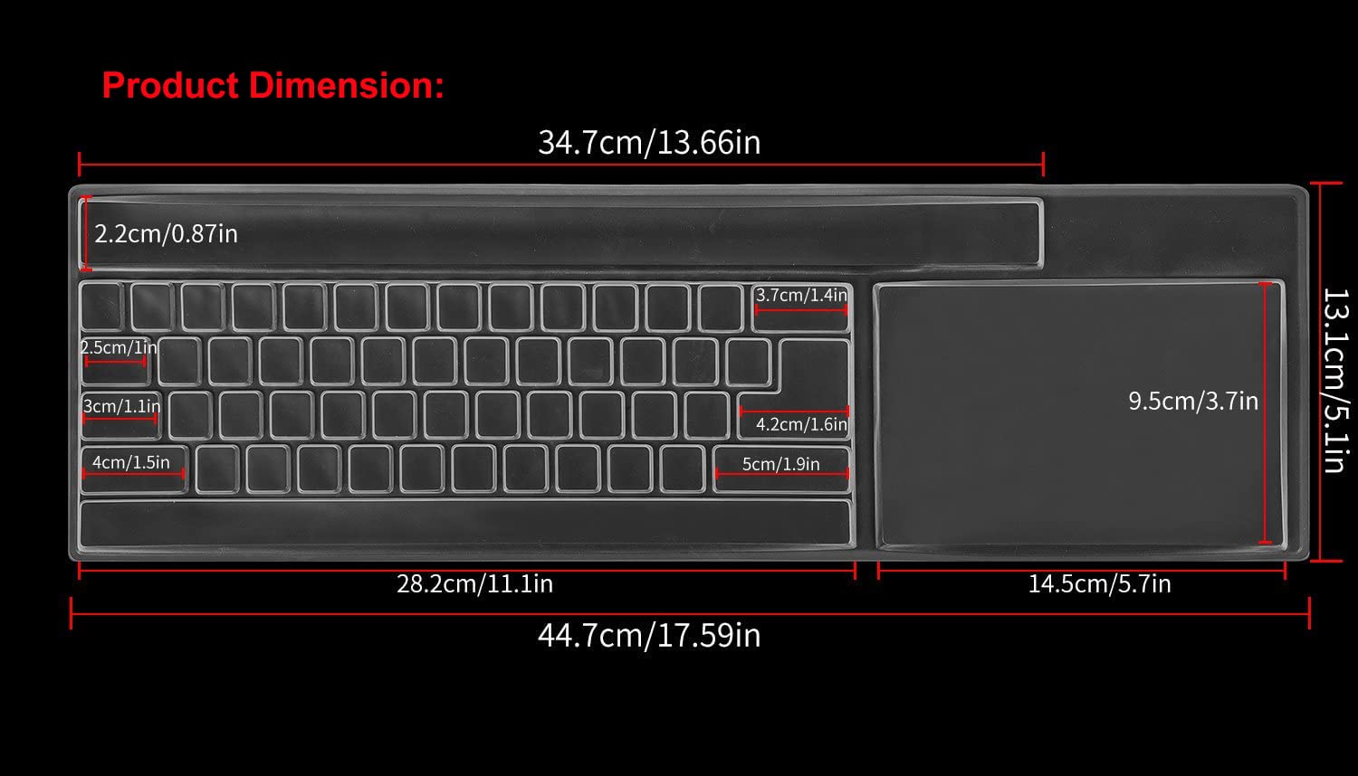 Clear Desktop Computer Keyboard Cover Skin for PC 104/107 Keys Standard Keyboard, Anti Dust Waterproof Keyboard Protector Skin