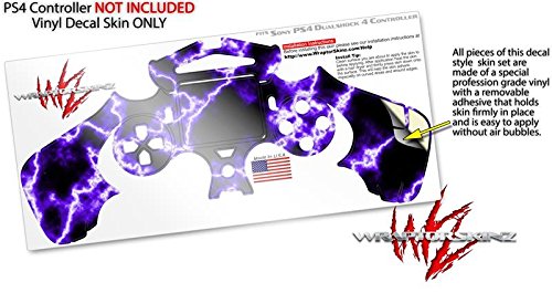 WraptorSkinz Skin compatible with Sony PS4 Dualshock Controller PlayStation 4 Original Slim and Pro Electrify Purple (CONTROLLER NOT INCLUDED)