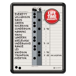 Quartet 750 Magnetic in/Out Board, 18 Name Cap, 11-Inch x14-Inch , White/Black