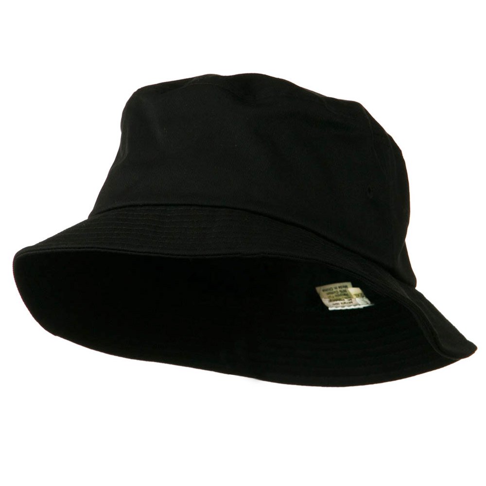 e4Hats.com Big Size Cotton Blend Twill Bucket Hat - Black 2XL-3XL