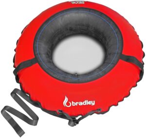 bradley snow tubes: 50 inch heavy duty inflatable sledding tubes for adults - towable snow fun! best snow tubes for sledding adventure - made in the usa!…