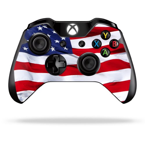 MightySkins Skin Compatible with Microsoft Xbox One or One S Controller - American Flag | Protective, Durable, and Unique Vinyl wrap Cover | Easy to Apply, Remove, and Change Styles | Made in The USA