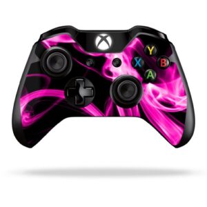 mightyskins skin compatible with microsoft xbox one or one s controller - pink flames | protective, durable, and unique vinyl wrap cover | easy to apply, remove, and change styles | made in the usa