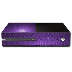 mightyskins skin compatible with microsoft xbox one console wrap sticker skins purple diamond plate