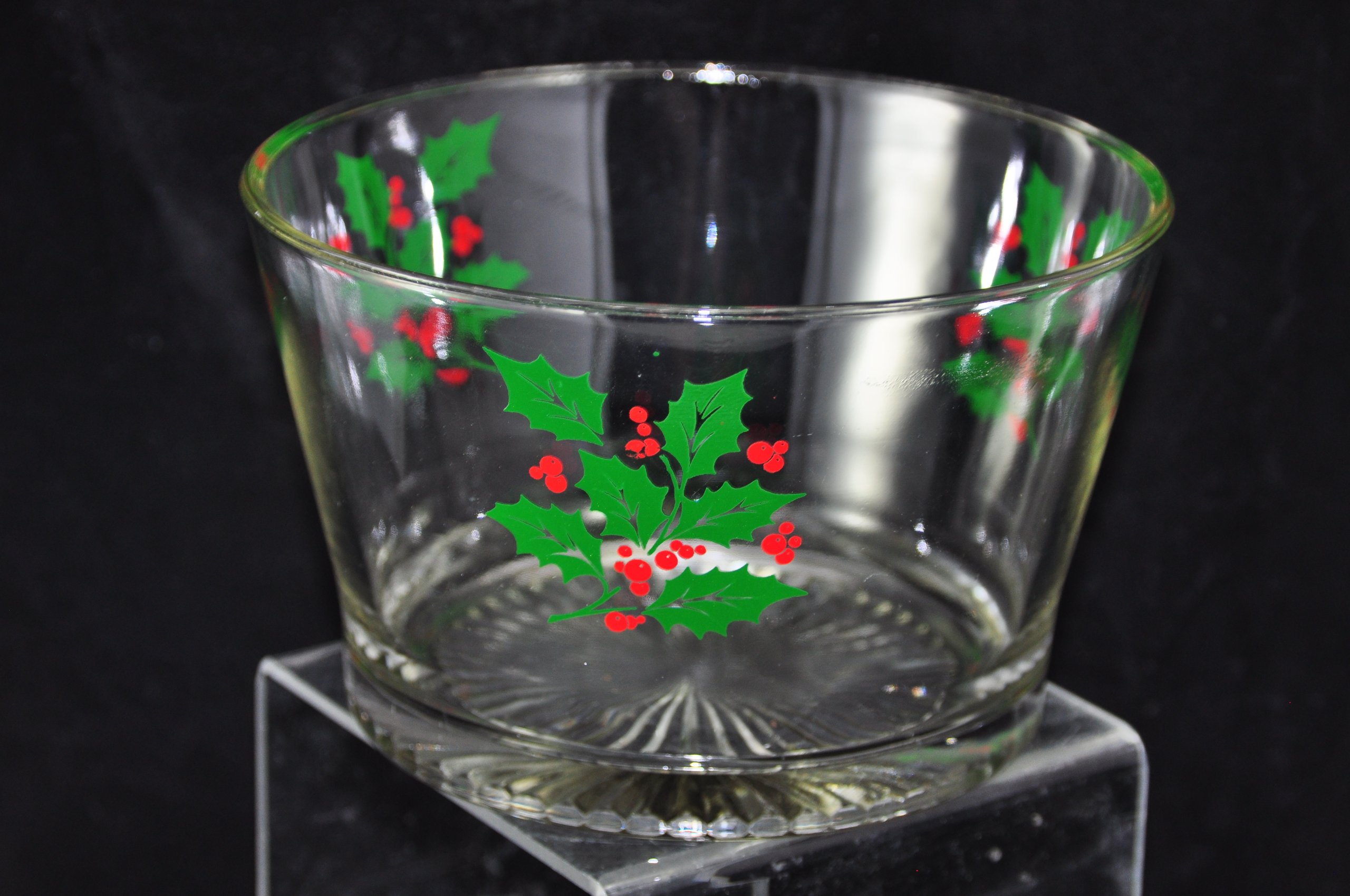 Vintage Bartlett-Collins Ice Bucket Vintage Christmas Holly Dip Bowl