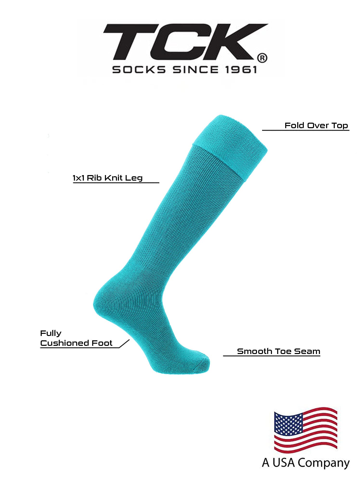 TCK Soccer Socks Multisport Tube MS (Marlin Teal, Medium)