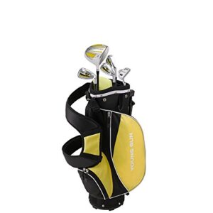 young gun zaap ace yellow junior golf club youth right hand set & bag for kids ages 3-5