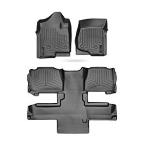 WeatherTech Custom Fit FloorLiners for Tahoe, Yukon - Complete Set (1st Row, 2nd and Row Aisle) (440661-442353), Black