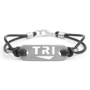 athlete inspired, inc. tri - triathlon black bracelet 7.5"