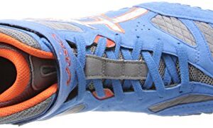 ASICS Men's Aggressor 2 Wrestling Shoe,Dusty Blue/Silver/Red Orange,12 M US