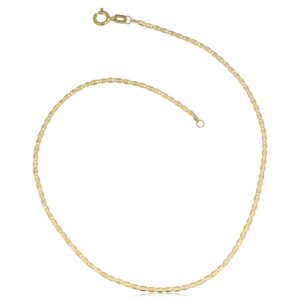 10k yellow gold flat oval link bracelet (1.4 mm, 7.5 inch)