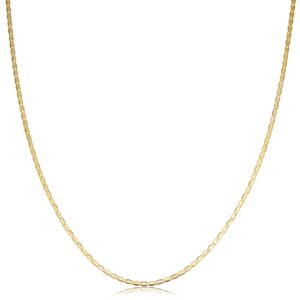 Kooljewelry 10k Yellow Gold Flat Oval Link Chain Necklace (1.4mm, 18 inch)