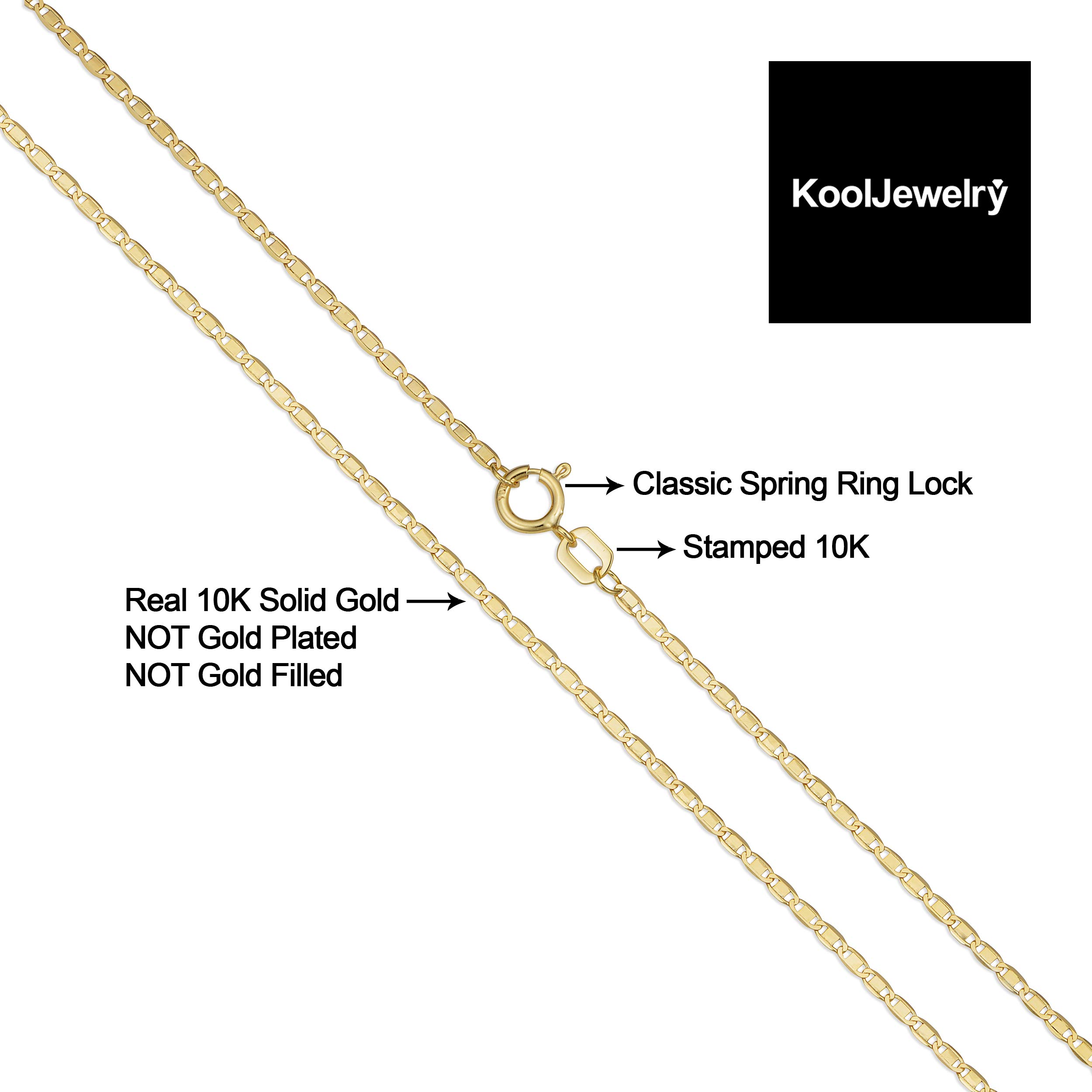 Kooljewelry 10k Yellow Gold Flat Oval Link Chain Necklace (1.4mm, 18 inch)