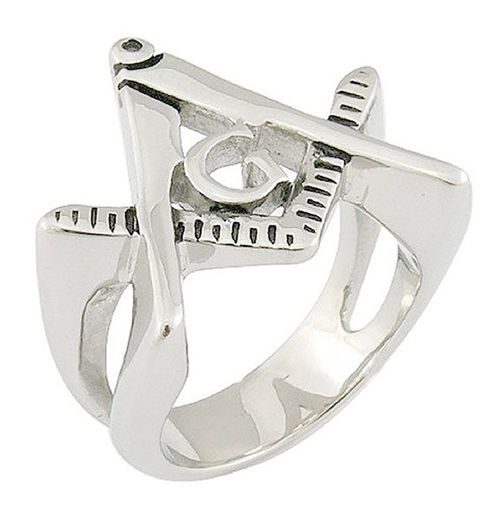 Masonic Cut Out Triangle Symbol - Stainless Steel Freemason Ring/Masonic Rings - Freemason's Jewelry for Free Masonry Member. Free Masons Masonary Ring (9)