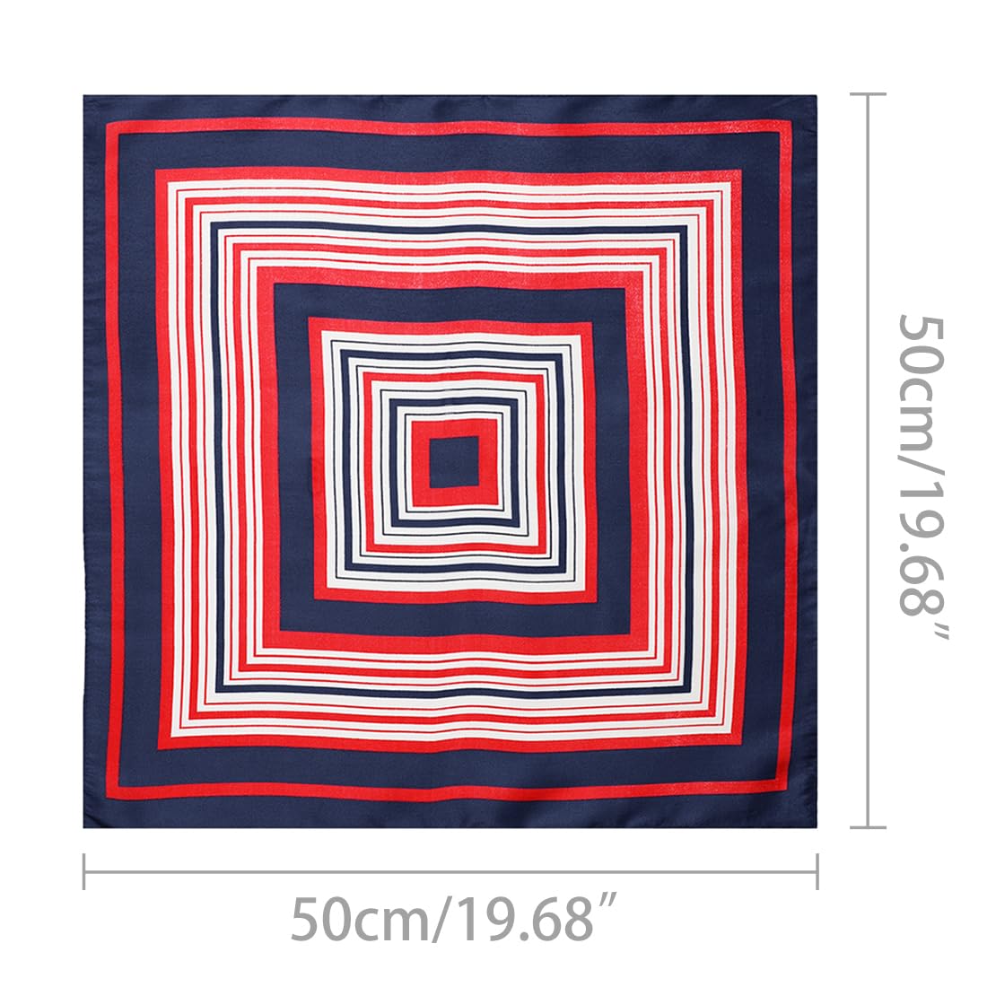 Allegra K Lady Dark Blue Red White Stripe Print Kerchief Square Neck Scarf Wrap 50 x 50cm/ 19.68 x 19.68inches(L*W) Dark Blue Red White