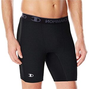 champion mens 6" compression short, logo athletic shorts, black-407z32, large us