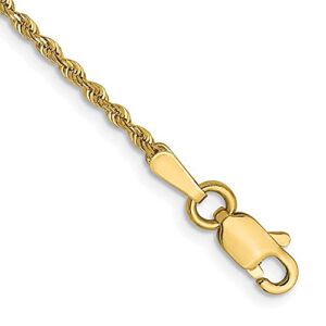 icecarats 14k yellow gold 1.3mm rope chain bracelet 7 inch