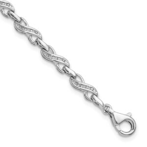 IceCarats 925 Sterling Silver Diamond Infinity Twisted Love Knot Symbol Chain Tennis Charm Bracelet