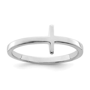 IceCarats 925 Sterling Silver Sideways Holy Cross Ring Christian Religious Band Size 7