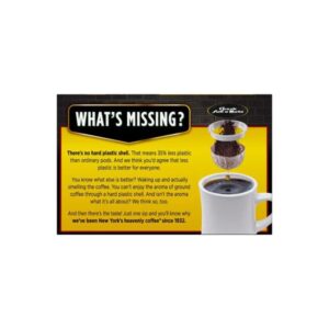 Chock Full o’Nuts Upper West Side Dark Roast, K-Cup Compatible Pods – Arabica Coffee in Eco-Friendly Keurig-Compatible Single Serve Cups, 12 Count (Pack of 1)