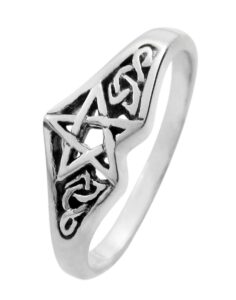 moonlight mysteries sterling silver celtic knot pentagram star ring size 15