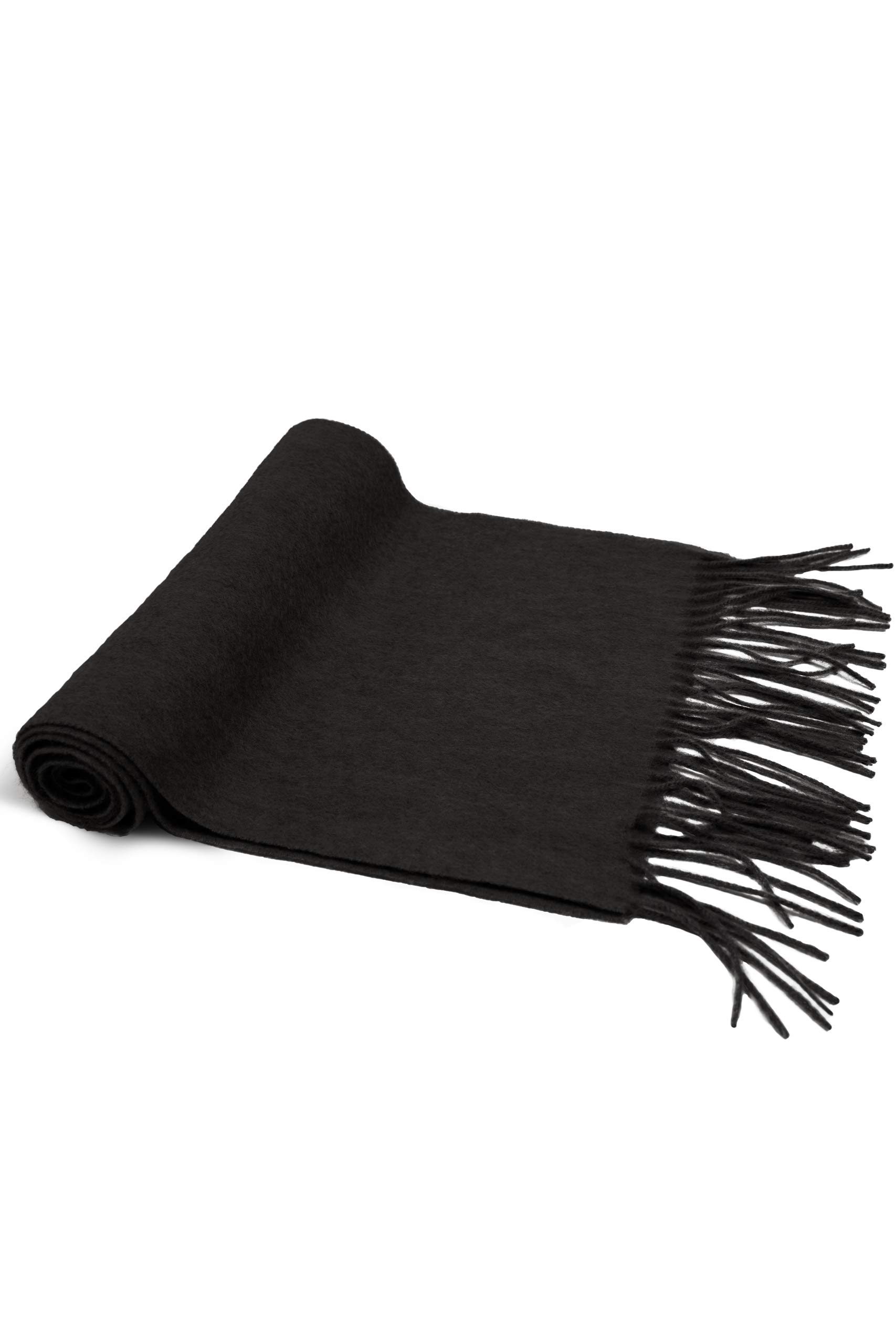 Fishers Finery Men's 100% Pure Cashmere Scarf, Warm and Comfortable (Black)