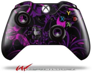 wraptorskinz decal style vinyl skin wrap compatible with xbox one original wireless controller twisted garden purple and hot pink - (controller not included)