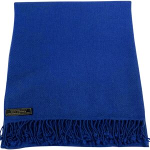 CJ Apparel Royal Blue 100% Cashmere Shawl Pashmina Scarf Wrap Stole Head Wrap Face Cover Hand Made in Nepal NEW