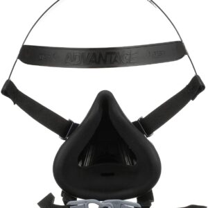 MSA 10102184 Advantage 420 Series Half-Mask Respirator - Size: Large, Single Neckstrap, Twin-Port Reusable Gas Mask, MSA Advantage Cartridge Compatible