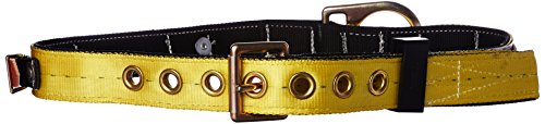 MSA 415335 Miner's Nylon and 1-3/4" Polyester Web Body Belt with Tongue Buckle, Fixed D-Ring and Straps, Large