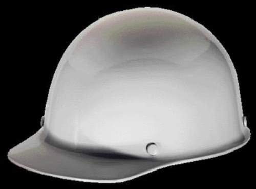 MSA 454618 Skullgard Cap Style Safety Hard Hat with Staz-on Pinlock Suspension | Non-slotted Cap, Made of Phenolic Resin, Radiant Heat Loads up to 350F - Standard Size in White