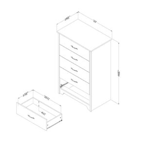 South Shore Fusion 5-Drawer Chest, Pure White