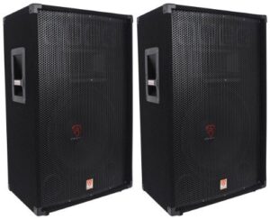 (2) rockville rsg15 15 3-way 1500 watt 8-ohm passive dj/pro audio pa speaker black