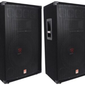 (2) Rockville RSG15 15 3-Way 1500 Watt 8-Ohm Passive DJ/Pro Audio PA Speaker Black