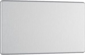 bg flatplate screwless 2 gang blank-plate brushed steel