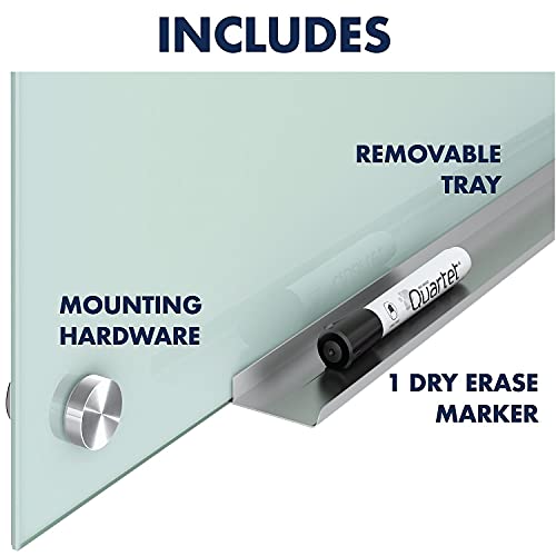 Quartet Non-Magnetic Glass Dry Erase White Board, 4' x 3' Whiteboard, Infinity Frameless Mounting, Frosted Surface (G4836F)