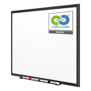 Quartet Magnetic Porcelain Whiteboard, 2' x 3' White Board, Premium, Duramax, Black Aluminum Frame (2543B)