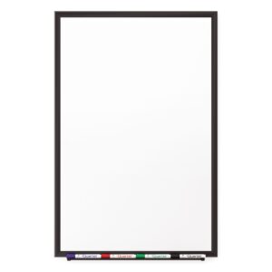 Quartet Magnetic Porcelain Whiteboard, 2' x 3' White Board, Premium, Duramax, Black Aluminum Frame (2543B)