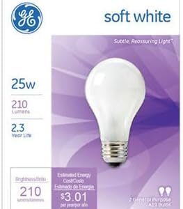 BULB SFTWHT 25A/W PK2 GE