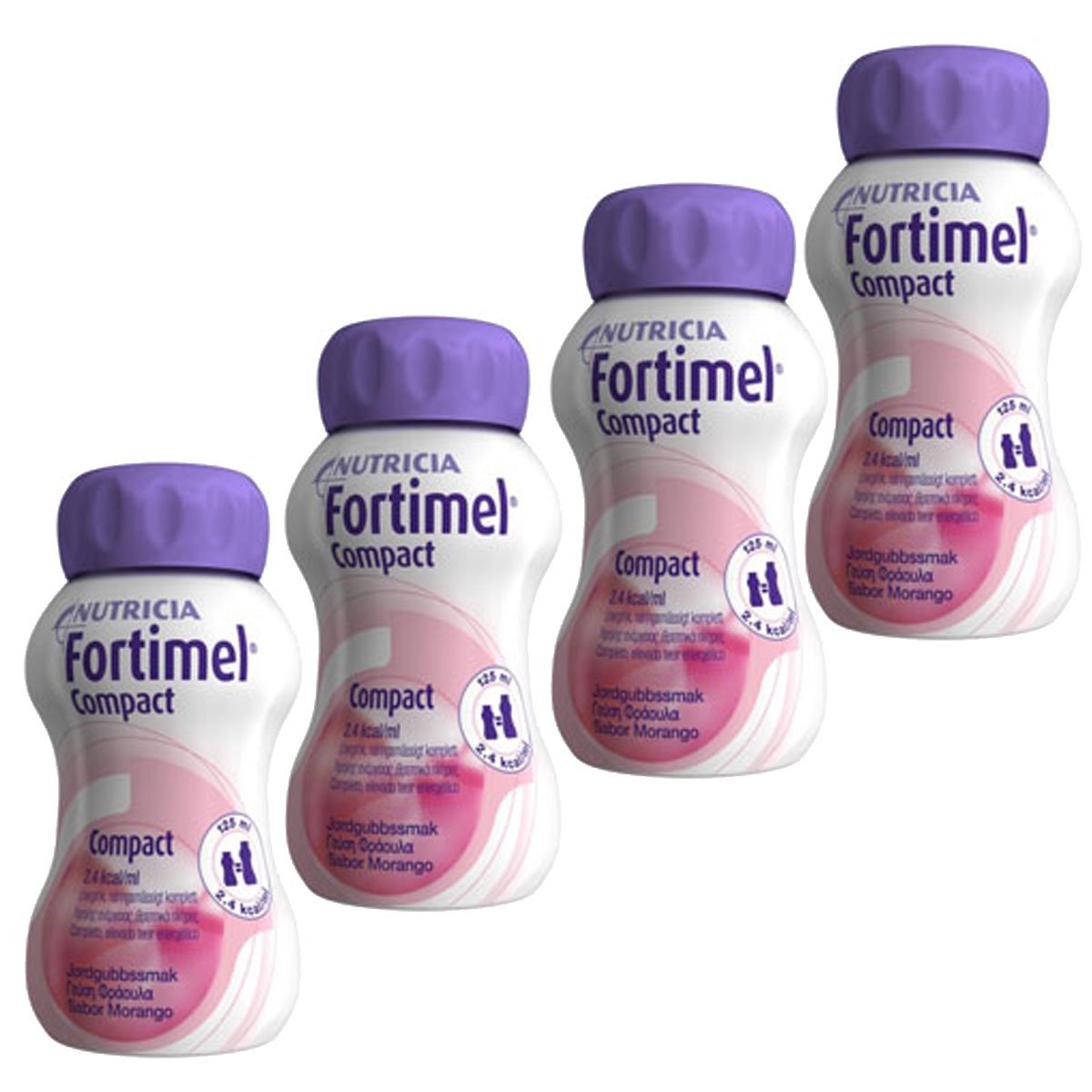 Fortimel Compact Hypercaloric Supplement Strawberry Pack 4 X 125ml