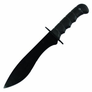 13.75 inch all black hunting knife with sheath h-4853-bk